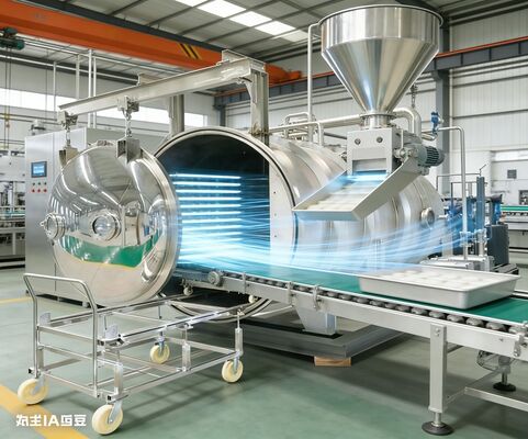 Lyophilisateur industriel, capacité 200KG. Traitement efficace des ingrédients en vrac, des produits pharmaceutiques et des aliments de qualité supérieure