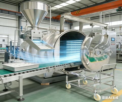 Machine de congélation à séchage commercial 100-150 kg par lot pour viande, fruits de mer et herbes Séchage rapide avec système CIP et faible entretien