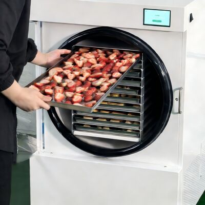La machine de séchage par congélation à domicile moyenne utilisant la méthode de chauffage électrique assure un fonctionnement énergétique et un séchage constant entre les lots