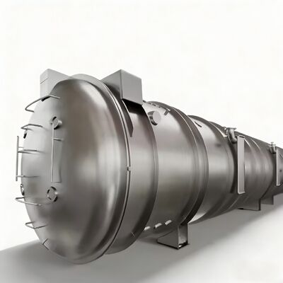 Lyophilisateur industriel avec chambre de 12700 par 2600 par 3300 millimètres, temps de séchage de 20 à 24 heures et construction en acier inoxydable 304