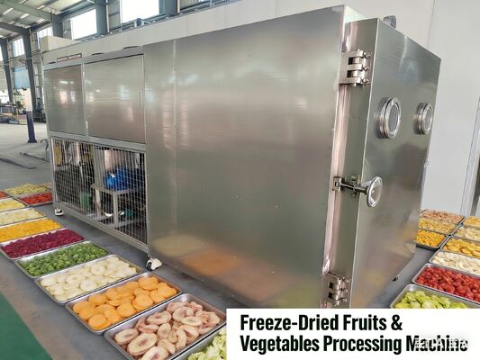 Température de séchage par congélation -40C-80C Sécheuse à vide alimentaire par congélation avec puissance d'installation de 35KW et pompe à vide Baosi ou  assurant le séchage par congélation
