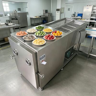 100 kg de lot Sécheuse sous vide pour congélation alimentaire 3800 1550 1850mm capacité parfaite pour la conservation des textures et des saveurs alimentaires délicates