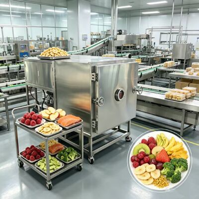 Lyophilisateur de légumes avec système de contrôle PLC, avec plateau en acier inoxydable 304, offrant performances et fonctionnement facile