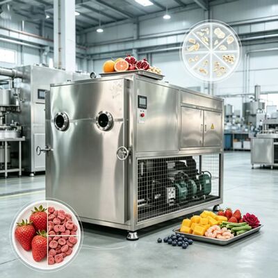Limite de vide inférieure ou égale à 13 Pa Lyophilisateur de légumes offrant un mode de fonctionnement automatique et un système de refroidissement par air assurant la lyophilisation