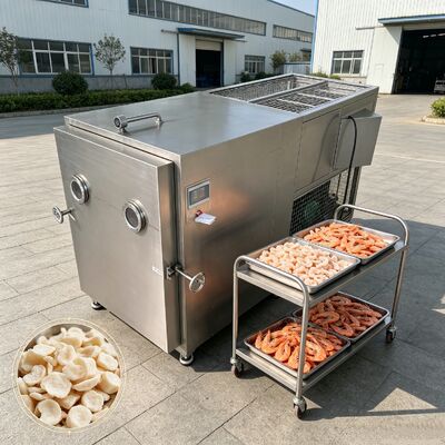 Lyophilisateur de légumes FOB alimenté par une pompe à vide à palettes rotatives à deux étages, adapté à la transformation des légumes à grande échelle